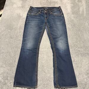 Silver Jeans Womens 32 x31 (35x30) Aiko Bootcut Western Contract Stitch